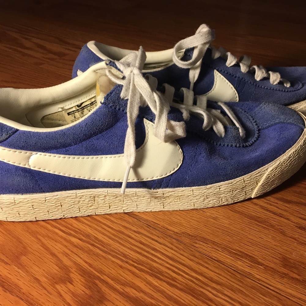 Nike Bruins Blue White Suede Shoes Size 8 Rare